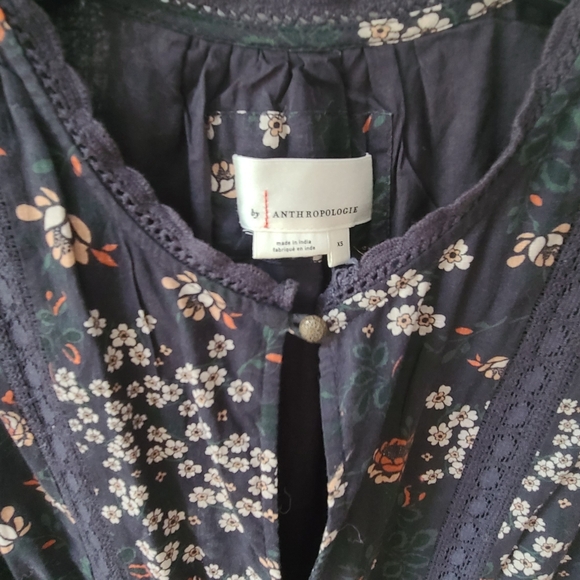 Anthropologie Lori Tunic Floral Dress - Blue, White And Orange XS - Picture 5 of 17